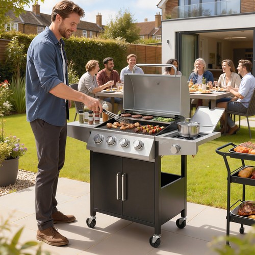 Burner gas bbq - grill, with