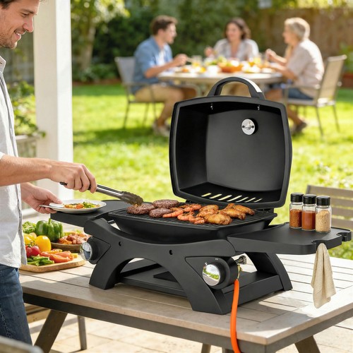 Gas grill with - gas, 2