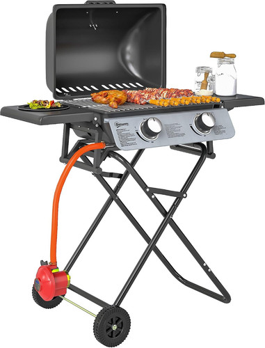 Foldable gas bbq with side - foldable,