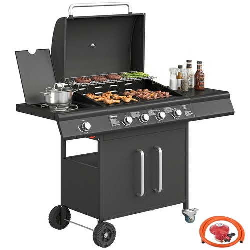 Outsunny burner gas bbq grill - gas,